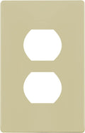 ENERLITES Screwless Duplex Wall Plate, Child Safe Receptacle Outlet Cover, Standard Size, 1-Gang 4.68" x 2.93", Unbreakable Polycarbonate Thermoplastic, UL Listed, SI8821-I, Glossy, Ivory