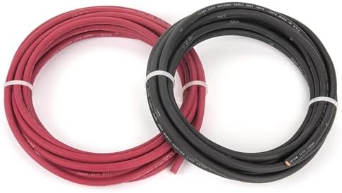EWCS 4 Gauge Premium Extra Flexible Welding Cable 600 Volt 25 Feet Each Black+Red