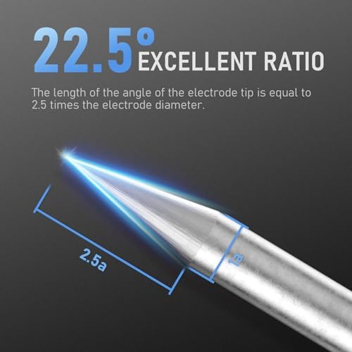 YESWELDER TIG Tungsten Electrode Pre-Sharpened Welding Tungsten Rod 2% Lanthanated 1/8" x 7" (Blue, WL20/EWLa-2) 10-pk