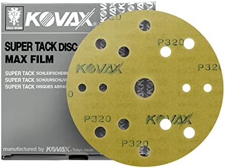 MaxFilm Ultra Premium 6 inch Sanding Discs, P320, 15 Holes, Hook & Loop, 523-0320, 50 discs