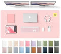 YSAGi Leather Desk Pad Protector, Office Desk Mat, Large Mouse Pad, Non-Slip PU Leather Desk Blotter, Laptop Desk Pad, Waterproof Desk Writing Pad for Office and Home (Light Pink, 55" x 24")