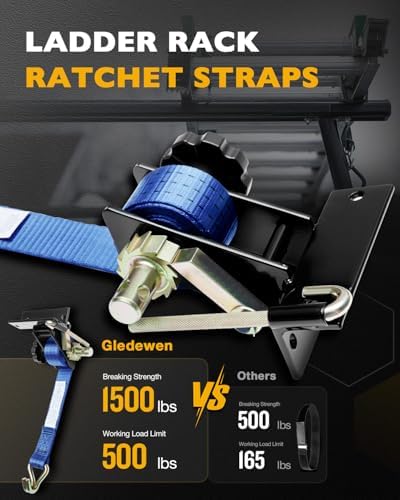 Lumber Rack Ratchet Straps, Ladder Rack Straps, Truck/Pipe/Roof Rack Straps