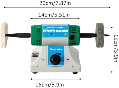 DNYSYS Jewelry Polisher,Bench Buffer,Adjustable Variable Speed Bench Grinder Polishing & Buffing Machine,Polisher Polishing Dental Machine with 2 Cloth Wheel & Fabric wheels for Jewelry,Wood,Jade,110V