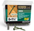 Deck Plus Deck Screws, #8 x 1-5/8in, 735 Pack, Green