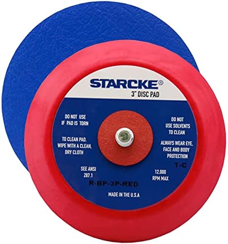 Starcke Premium 3 Inch Sander Backup Pad 1/4-20 Thread - Medium Density Low Profile (5 Pack, PSA)