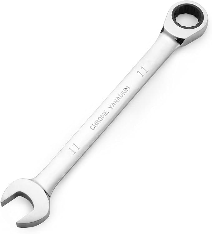 FLZOSPER 11mm Metric Ratchet Wrench,Box End Head 72-Tooth Ratcheting Combination Wrench Spanner