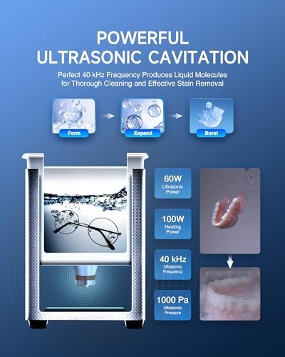 CREWORKS 2L Jewelry Cleaning Machine - 40kHz Digital Sonic Cleaner