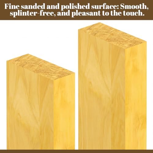 Novabright 4 Pcs 3/4" X 2" X 12" Yellow Heart Wood Exotic Wood Hardwood Lumber Board Imported Exotic Hardwood Variety Pack for Craft of Woodworking Cutting Boards Processing Handicraft Production