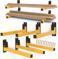 Lumber Storage Rack Heavy Duty Wall Mount Storage Shelves Sturdy Garage Shelving Freestanding Metal Firewood Rack DIY friendly Wall Storage for Indoor & Outdoor