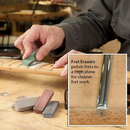 StewMac Fret Eraser, 1200-grit, Red - Fret Polishing Rubber Block