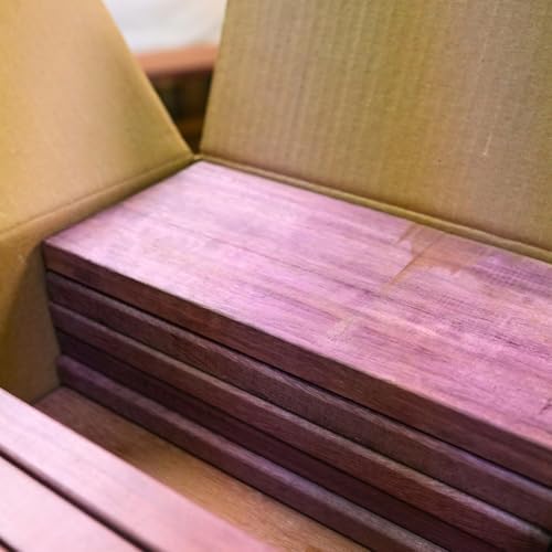 Purpleheart Wood Ends & Cutoffs Box – 10 –12 Pieces Tropical Hardwood S4S Scrap Lumber