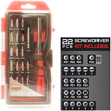 BIRCHWOOD CASEY Basic Screwdriver Kit | Durable Versatile Gunsmithing Wrench 22 Piece Set | Case Included
