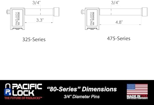 PACLOCK's 80-Series Trailer Hitch Lock, UCS, 325" Pin, Keyed Different, 304 Stainless Steel