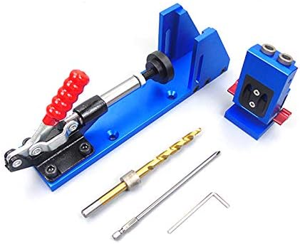 RUNAAJA Pocket Hole Jig Pocket Hole Jig Dowel Jig Pocket Screw Jig One Aluminum System Set Jig Wood Woodwork Guides Joint Angle Tool Carpentry Locator