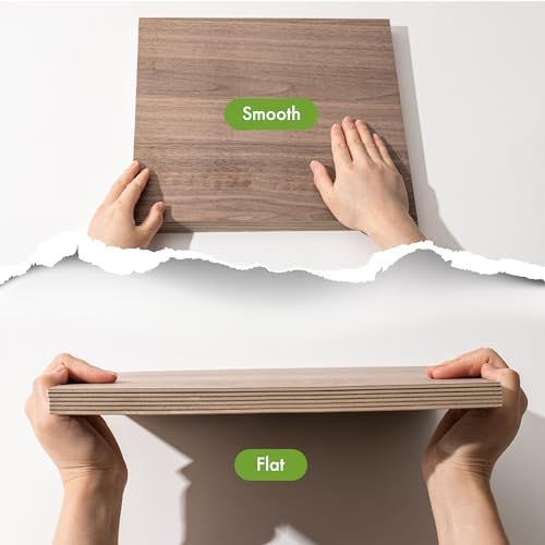 ROBOTIME 6Pcs 3mm Walnut Plywood for Laser Cutting, 1/8 Plywood Crafting Wood 12"x12", Engraving and DIY Projects, Thin Walnut Boards for Wood Project and Engraving
