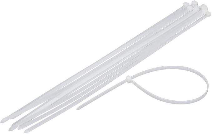 Standard Natural 6" Inch Cable Zip Ties 18 Pounds Tensile Strength UV Resistant Wire Wrap - 100 Pack - Made in USA