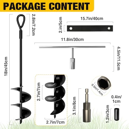 MIXC Heavy Duty Ground Anchors Screw in, 18-Inch, 8-Pack with Straps