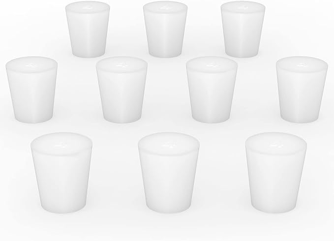 stonylab Silicon Rubber Stopper, White Tapered Lab Seal Silicon Stoppers Rubber Plugs (10-Pack, 4#)