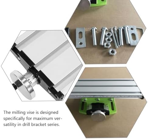 Mini Milling Vise with Dual-direction Adjustable Cross Slide Table, Portable Compound Worktable for Bench Drill Press, 12.2 X 3.54 Inch Milling Machine Workholding Device