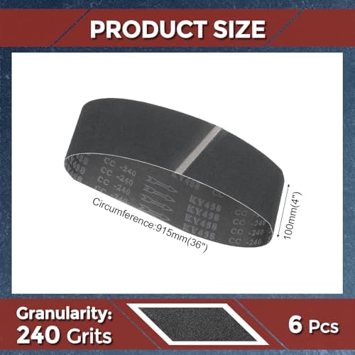 Sanding Belts 4 x 36 Inch 240 Grit Silicon Carbide 6 Pack