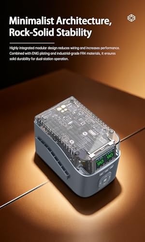 AiXun T420D 200W Dual Channel Smart Soldering Station, 2-in-1 Soldering Iron Kit with 2x T225 Handles & 6x Soldering K-Tips (C030, C080, C150)