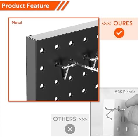 Ultrawall 4 Pcs Metal Pegboard Wall Panels, Peg Boards for Garage Tool Storage (Pack of 2)