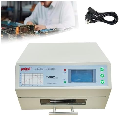 T962 Reflow Oven,110v 800w Reflow Soldering Station, Intelligent Infrared IC Heater,Welding area 7.08×9.25in for Pcb Chip Aluminum Substrate Lamp Bead