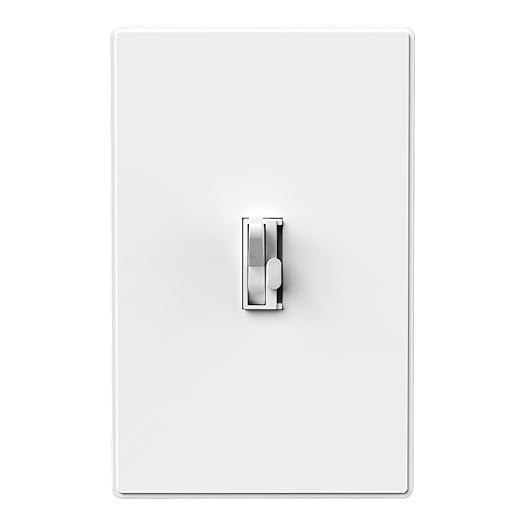 ELEGRP Digital Dimmer Switch for LED/CFL, Toggle Dimmer Switch with Decorative Frameless Design Wallplate, Single Pole/3-Way, UL Listed, 1 Pack, White