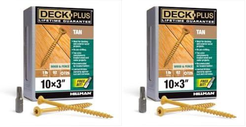 Deck Plus Deck Screws, #10 x 3in, 730 Pack, Tan