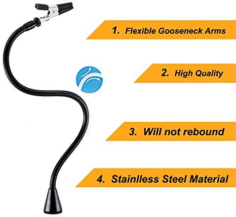 NOEVSBIG Magnetic Helping Hands Soldering Station with Large & Heavy Duty Base, 6 PCB Holders,5 Flexible Arms with Precision 360 Degree Alligator Clip Helping hands for Soldering Electronic Repair DIY