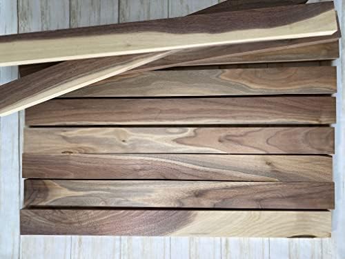 10 Pack of 3/4 x 2 x 16 Inch Sappy Walnut Lumber Boards for Making Cutting Boards, and other Crafts