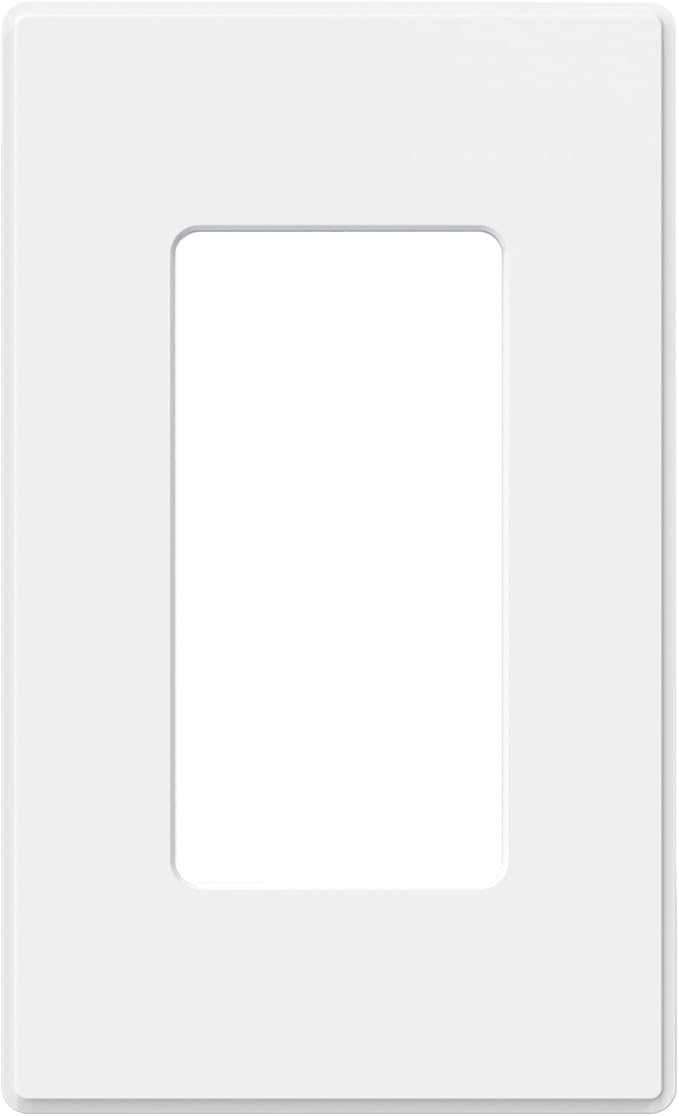 AIDA 1-Gang Screwless Light Switch Cover Plate, Standard Decorative Outlet Covers - Matte White, 1-Pack Unbreakable Polycarbonate Wall Plates for Decorator Device, UL Listed, 4.5" H x 2.75" L
