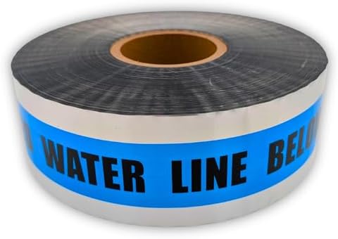 ACE Supply Underground Water Line Detectable Tape - Detectable Underground Tape - 3 Inch x 1000 Ft Length, 5 Mil - Buried Water Line Utility Marking Tape