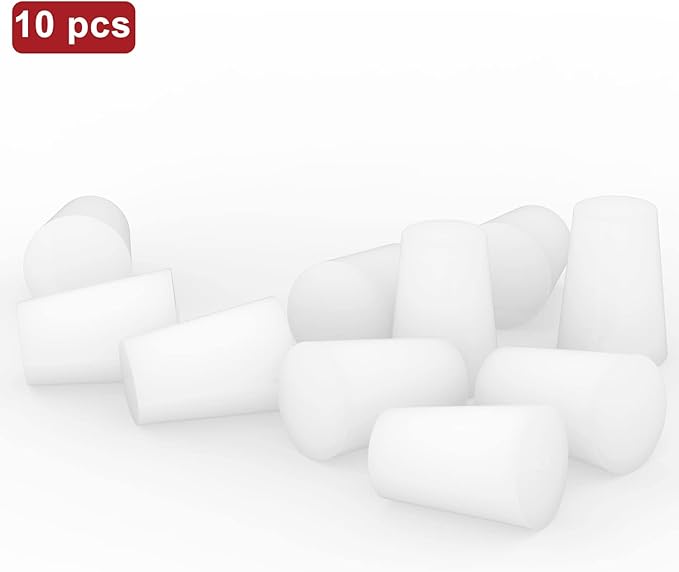 stonylab Silicon Rubber Stopper, White Tapered Lab Seal Silicon Stoppers Rubber Plugs (10-Pack, 1#)