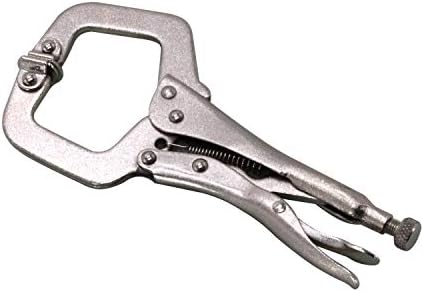 HFS (R) 6 pc - 11” C-Clamp Locking Pliers, with Swivel Pads Heavy Duty C-Type Locking Plier Table for Welding and Woodworking