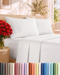 Full Size 4 Piece Sheet Set - Breathable & Cooling Sheets - Antique White
