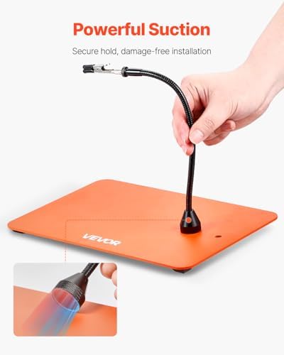 VEVOR Magnetic Helping Hands Soldering Station, 4 Flexible Arms Third Hand Tool with 3X LED Magnifying Lamp & Non-Slip Heavy-Duty Base, Soldering Helping Hands for Electronic Repair Craft Hobby DIY