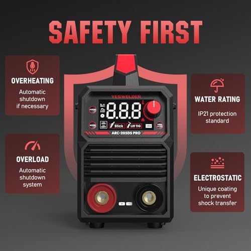 YESWELDER 205Amp Stick Welder Digital Inverter IGBT ARC Welding Machine