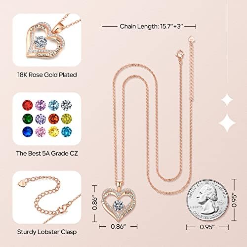 18K Rose Gold Necklaces for Women Birthday Gifts for Women Jewelry for Women Birthday Gifts for Wife Girlfriend Daughter Wife Birthday Gifts for Anniversary Mothers Day Christmas Valentines Gifts