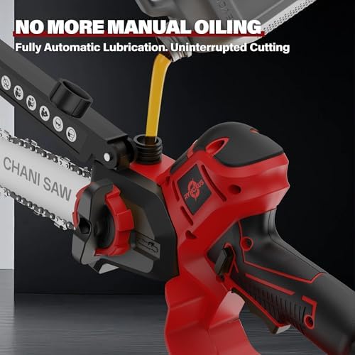 Mini Chainsaw for Milwaukee M18 Battery, 8-Inch and 6-Inch 2-IN-1 Cordless Electric Chain saw with 800W Brushless Motor and Auto-Oiler, Garden Tool for Woodworkers, Campers(Tools only)