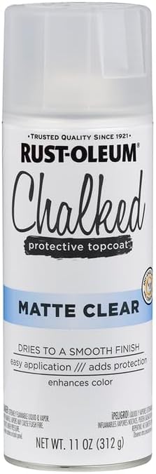 Rust-Oleum Matte Clear Chalked All-in-One Ultra Matte Spray Paint | One Coat Coverage | No Primer, Sanding, Or Topcoat Needed | Easy Spray Application | Made in USA | 12 OZ | 6 Pack