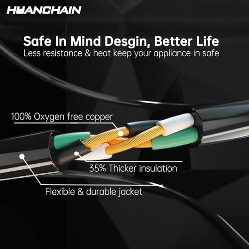HUANCHAIN 2 Pack Indoor Outdoor Black Extension Cord 50 FT 16/3 Gauge