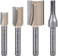 4 Pieces Undersize Plywood Dado Bits 1/4" Shank, Straight Router Bits Cutting Diameter: 7/32", 11/32", 15/32", 23/32", Useful for Routing Accurate Grooves in Undersized Plywood