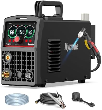 55A Pilot Arc Plasma Cutter, Large LED Display, Non-Touch Air Sensor 55A Plasma Cutter Machine 110/220V Dual Voltage, IGBT Inverter, 1/2'' Clean Cut, 2T/4T for Beginners DIY