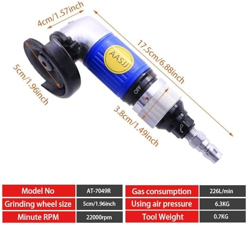 Pneumatic Angle Grinder 4" / 2" Air Cutting Tool Polisher Angle Grinder 13000rpm (AT-7049R)