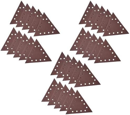 WEN 6377SP80 80-Grit Hook & Loop 11-1/4-Inch Triangle Drywall Sander Sandpaper, 30 Pack