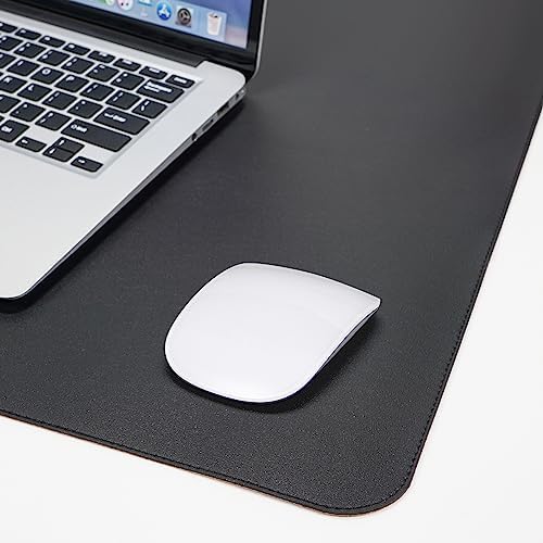 AFIING Cork Desk Mat 55" x 17", Dual-Sided Natural Cork & PU Leather Desk Pad, Non-Slip Waterproof Large Mouse Pad for Office, Home & Gaming (Black)