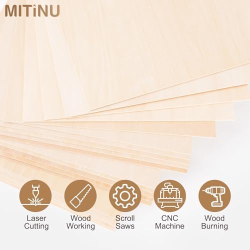 36 Pack Basswood Sheets for Crafts,18"x12"x1/8" 3mm Thick Plywood Sheets with Smooth Surfaces-Unfinished Squares Wood Boards for Laser Cutting, Wood Burning, Architectural Models, Staining