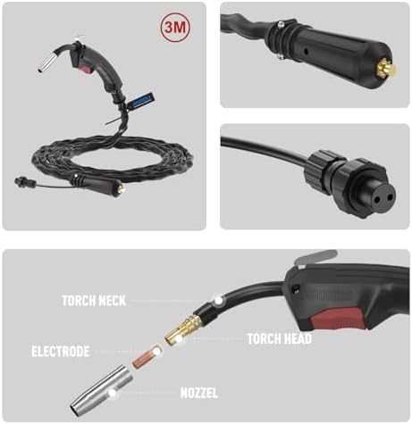 ANDELI 135A Flux Core MIG Welder, 110V Gasless MIG/Lift TIG/Stick 3-in-1