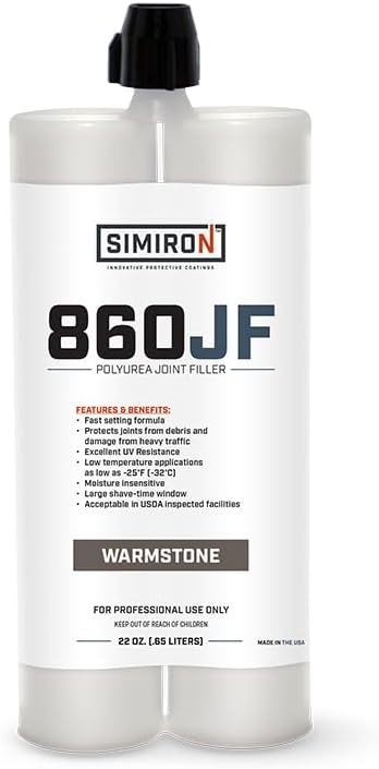 Polyurea Joint Filler 22Oz Cartridge - Fills Concrete Joints - Fast Setting, 100% Solids, VOC Free - Excellent UV Resistance, Moisture Insensitive, Large Shave-Time Window (Warmstone)